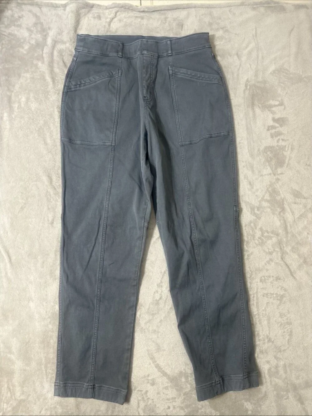 SPANX Pants XL Stretch Twill Straight Leg Blue